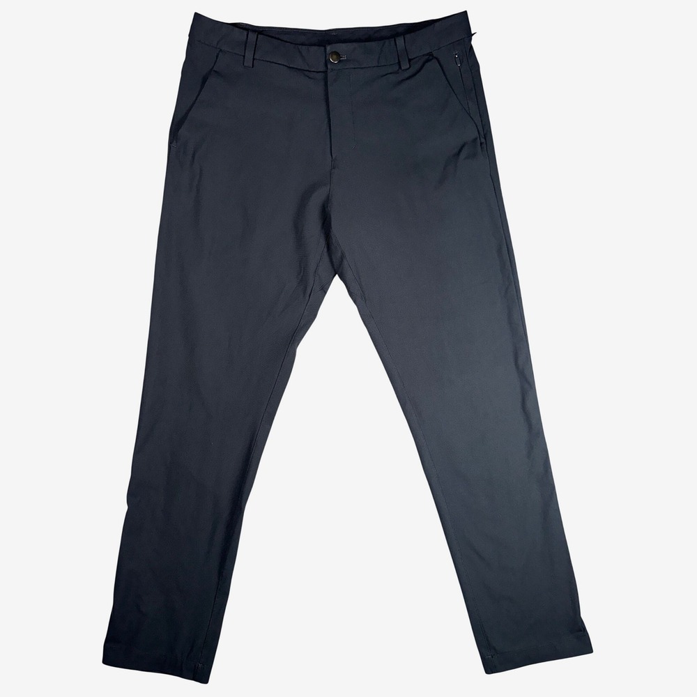 Lululemon Commission Pant Classic Men 34x31 Black Warpstreme ABC Golf Work Chino